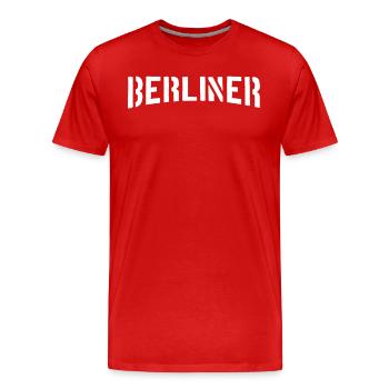 Berlin Berliner - Männer Premium Bio T-Shirt - Rot - Vorne - Damien (186cm)
