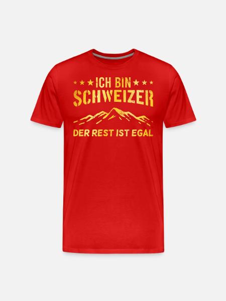 stolzer Schweizer Spruch - Männer Premium Bio T-Shirt - Rot