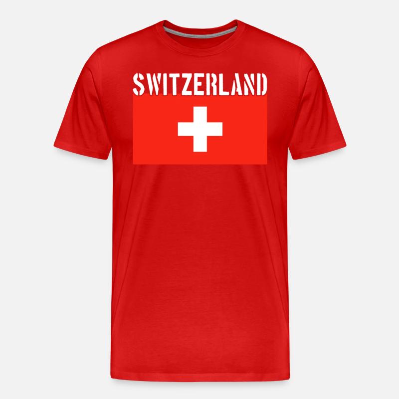 Drapeau de la Suisse - T-shirt bio Premium Homme - rouge