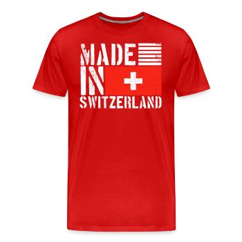 Suisse Swiss Funny Saying - T-shirt bio Premium Homme - rouge - Devant - Damien (186cm)