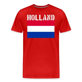 Hollande Pays-Bas Drapeau - T-shirt bio Premium Homme - rouge - Devant - Damien (186cm)