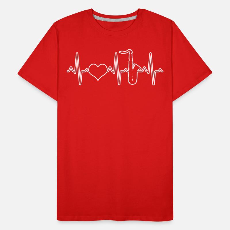 Saxophon Herzschlag Männer Premium Bio T-Shirt