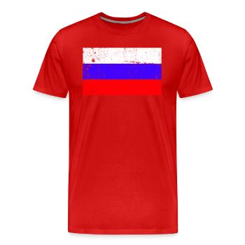 Russia Flag Vintage - Men's Premium Organic T-Shirt - red - Front - Damien (186cm)