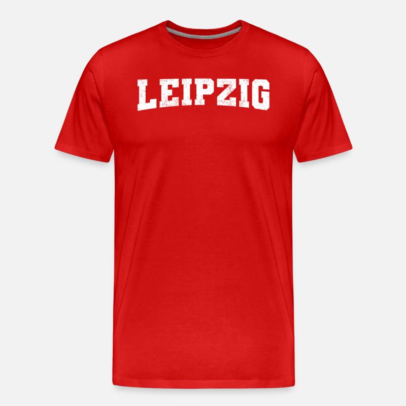 Leipzig - Männer Premium Bio T-Shirt - Rot