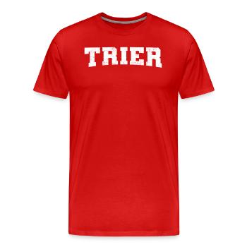 Trier - Männer Premium Bio T-Shirt - Rot - Vorne - Damien (186cm)