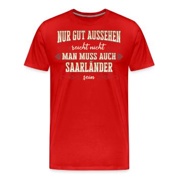 Saarland Saarländerin Saarländer Spruch - Männer Premium Bio T-Shirt - Rot - Vorne - Damien (186cm)