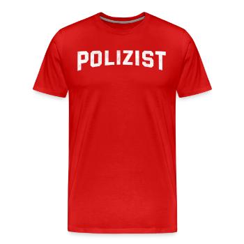 Polizist - Männer Premium Bio T-Shirt - Rot - Vorne - Damien (186cm)