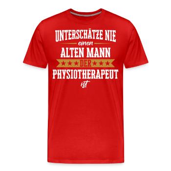 Physiotherapeut Physio Praxis Physiotherapie - Männer Premium Bio T-Shirt - Rot - Vorne - Damien (186cm)