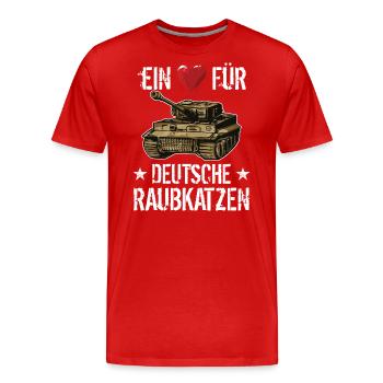 Panzer Tiger Kampfpanzer Weltkrieg Spruch - Männer Premium Bio T-Shirt - Rot - Vorne - Damien (186cm)