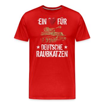 Panzer Tiger Kampfpanzer Weltkrieg Spruch - Männer Premium Bio T-Shirt - Rot - Vorne - Damien (186cm)