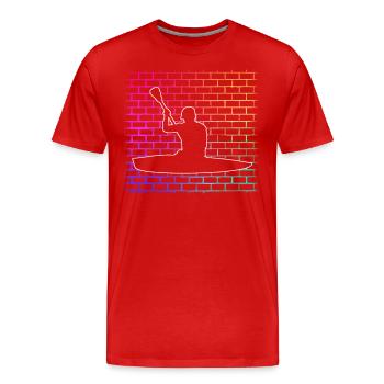 Canoë Mur Vintage - T-shirt bio Premium Homme - rouge - Devant - Damien (186cm)