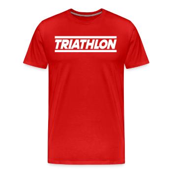 Triathlon - Männer Premium Bio T-Shirt - Rot - Vorne - Damien (186cm)