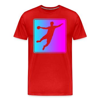 Handball Logo - T-shirt bio Premium Homme - rouge - Devant - Damien (186cm)