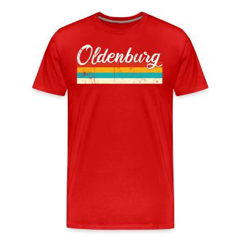 Oldenburg Rétro Vintage - T-shirt bio Premium Homme - rouge - Devant - Damien (186cm)