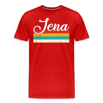 Jena Retro Vintage - Men's Premium Organic T-Shirt - red - Front - Damien (186cm)