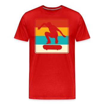 Skaten Skating Logo Retro - Männer Premium Bio T-Shirt - Rot - Vorne - Damien (186cm)
