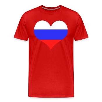 Russie Cœur - T-shirt bio Premium Homme - rouge - Devant - Damien (186cm)