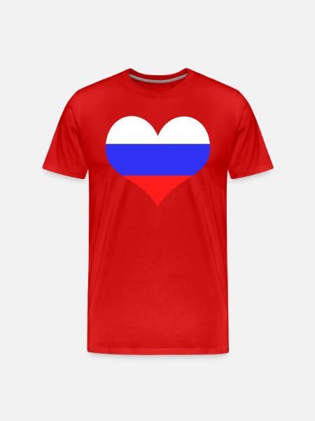Russia Heart - Men's Premium Organic T-Shirt - red
