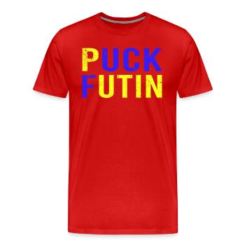 Ukraine Solidarité contre la guerre - T-shirt bio Premium Homme - rouge - Devant - Damien (186cm)