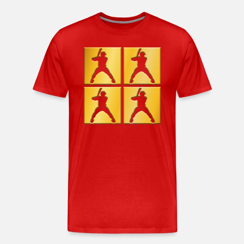 Baseball goldenes Logo - Männer Premium Bio T-Shirt - Rot