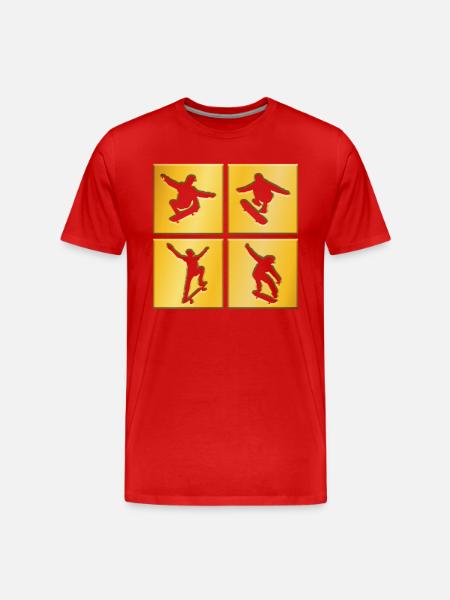 Skating Skating golden logo - Men's Premium Organic T-Shirt - red