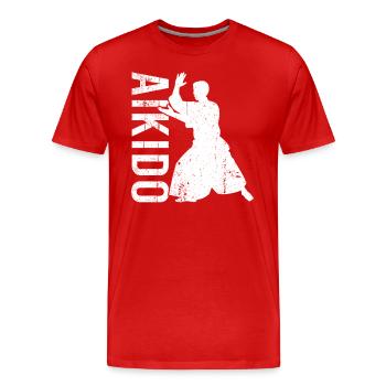 Aïkido - T-shirt bio Premium Homme - rouge - Devant - Damien (186cm)