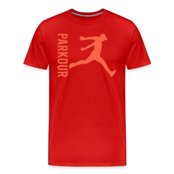 Parkour - Men's Premium Organic T-Shirt - red - Front - Damien (186cm)