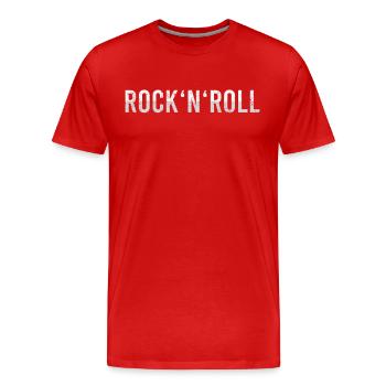 Rock n Roll - Männer Premium Bio T-Shirt - Rot - Vorne - Damien (186cm)