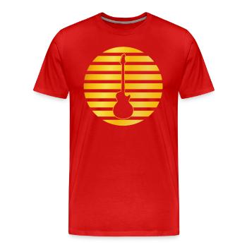 Logo doré de la guitare E - T-shirt bio Premium Homme - rouge - Devant - Damien (186cm)