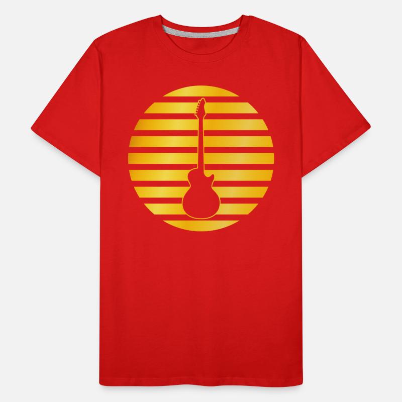 Logo doré de la guitare E T-shirt bio Premium Homme