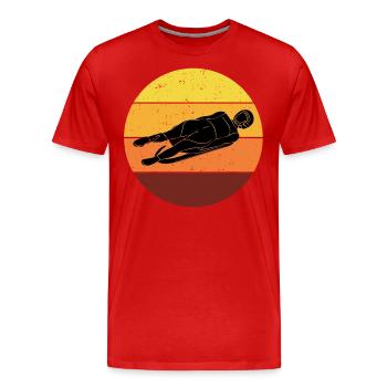 Luge Sledding Sledge Race Extreme Vintage Retro - Men's Premium Organic T-Shirt - red - Front - Damien (186cm)