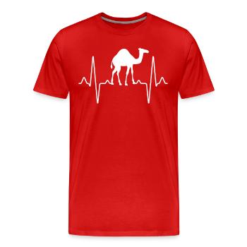 Dromadaire Camel Heartbeat - T-shirt bio Premium Homme - rouge - Devant - Damien (186cm)