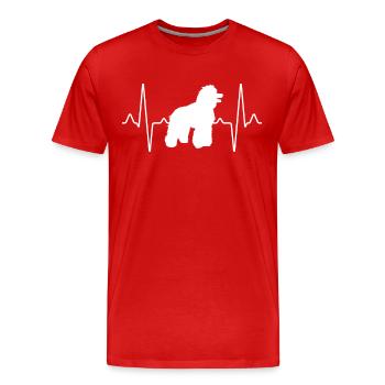 Pudel Herzschlag - Männer Premium Bio T-Shirt - Rot - Vorne - Damien (186cm)