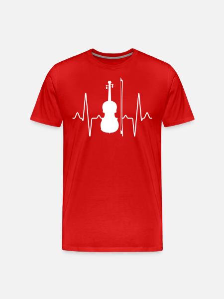 Violin Violin Heartbeat - Men's Premium Organic T-Shirt - red