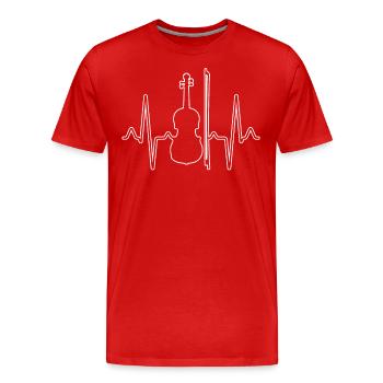 Violon Violon Heartbeat - T-shirt bio Premium Homme - rouge - Devant - Damien (186cm)