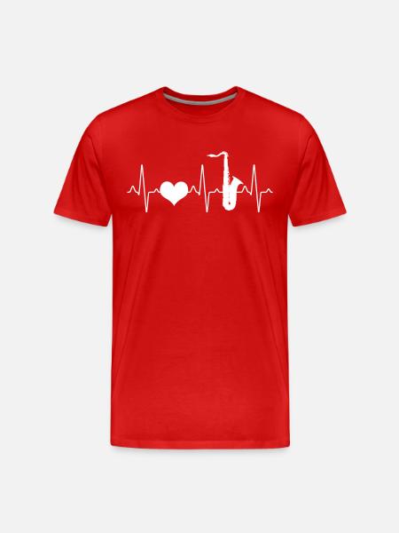 Saxophone Heartbeat - Men's Premium Organic T-Shirt - red
