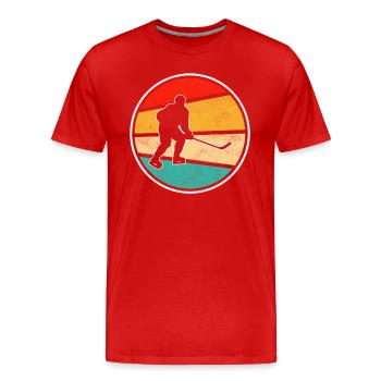 Hockey Hockey Hockey Rétro Logo - T-shirt bio Premium Homme - rouge - Devant - Damien (186cm)