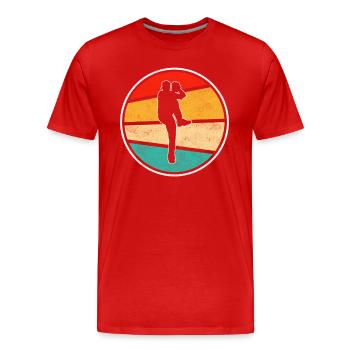 Baseball Retro Logo - T-shirt bio Premium Homme - rouge - Devant - Damien (186cm)