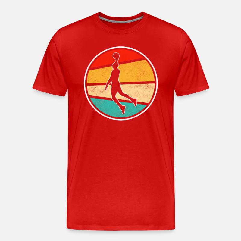 Basketball Retro Logo - Männer Premium Bio T-Shirt - Rot