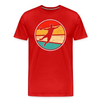 Logo rétro de handball - T-shirt bio Premium Homme - rouge - Devant - Damien (186cm)