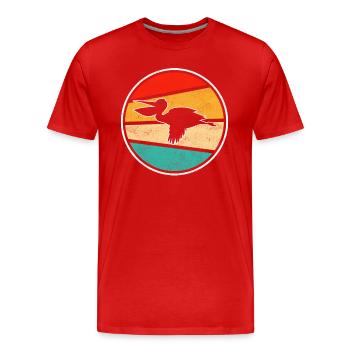 Pelikan Rétro - T-shirt bio Premium Homme - rouge - Devant - Damien (186cm)