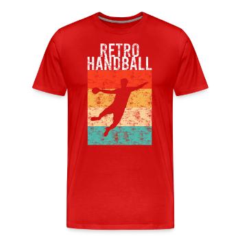Handball rétro - T-shirt bio Premium Homme - rouge - Devant - Damien (186cm)