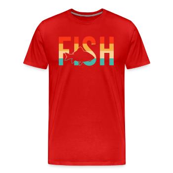 Fish fish - Men's Premium Organic T-Shirt - red - Front - Damien (186cm)