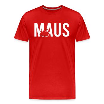 Maus - Männer Premium Bio T-Shirt - Rot - Vorne - Damien (186cm)