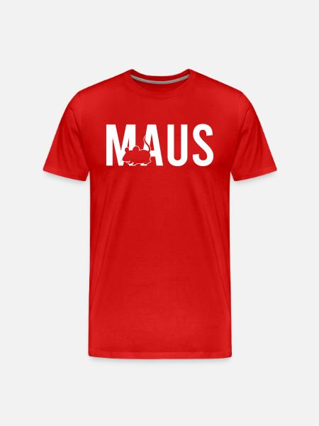 Maus - Männer Premium Bio T-Shirt - Rot