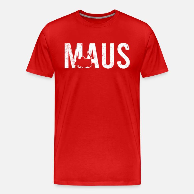 Maus - Männer Premium Bio T-Shirt - Rot