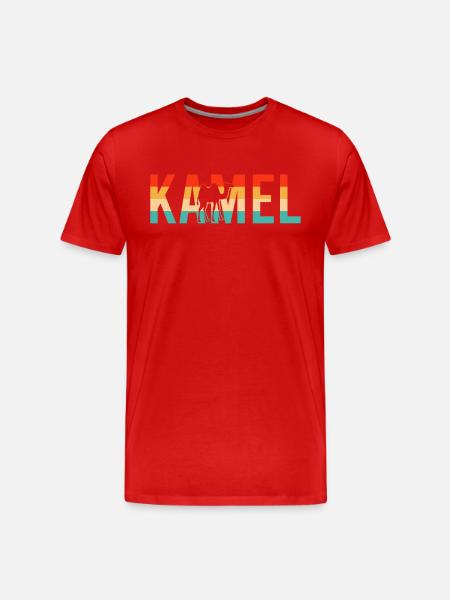 Kamel Retro - Männer Premium Bio T-Shirt - Rot