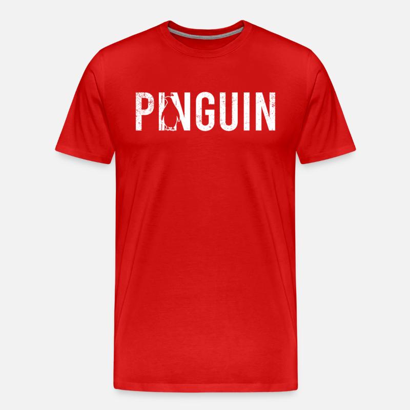 Pinguin - Männer Premium Bio T-Shirt - Rot