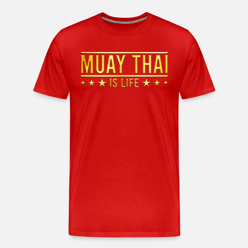 Muay Thai Spruch - Männer Premium Bio T-Shirt - Rot
