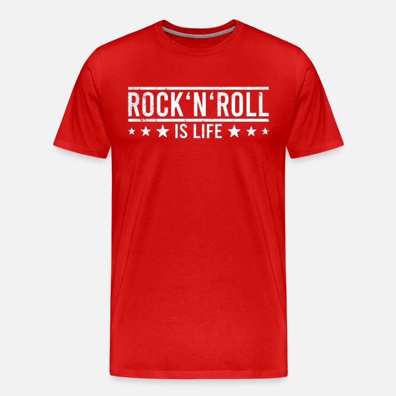 Rock n Roll - Männer Premium Bio T-Shirt - Rot